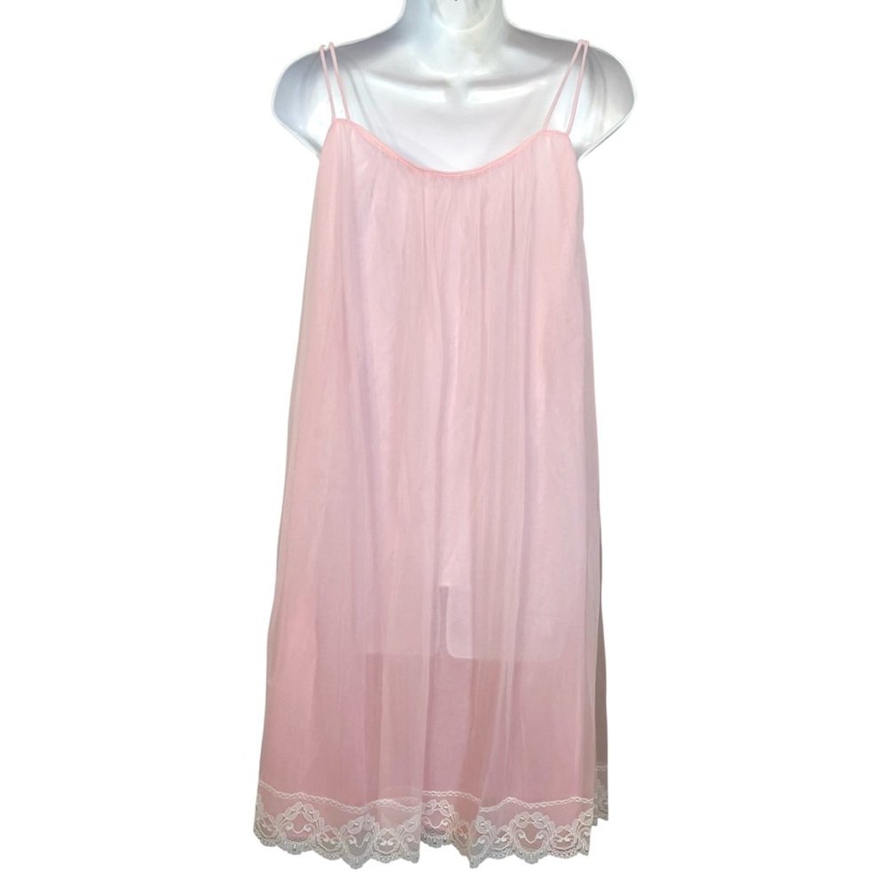 Pink and Lace 1960s Penoir Negligee Set 🩷😍 - Picture 7 of 9